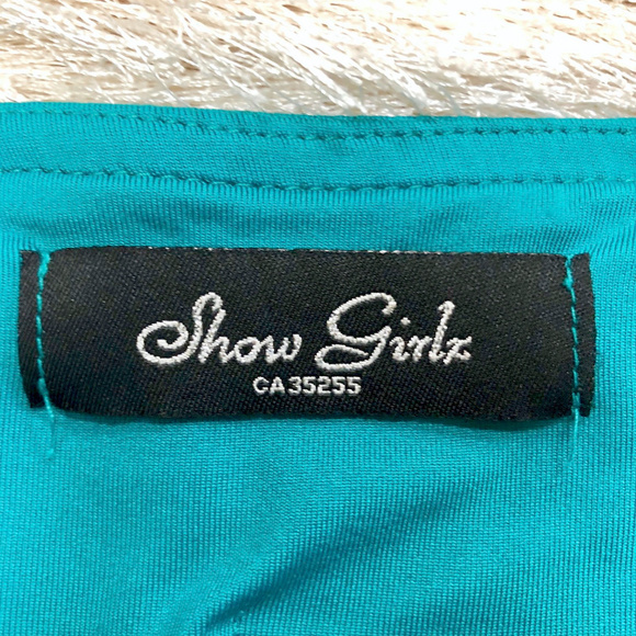 Show Girlz Teal Strapless Dress - Picture 5 of 5